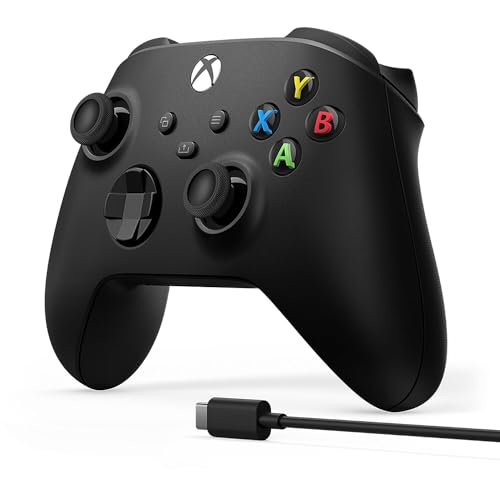 Xbox Core Wireless Gaming Controller + USB-C® Cable – Carbon Black – Xbox Series X|S, Xbox One, Windows PC, Android, and iOS - Carbon Black