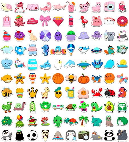 GAKSK 30,50,100 pcs Shoe Charms for Girls Cute Shoe Decoration Charms Kids Kawaii Not Random Different Shoes Charm Women Party Birthday Gift - 100pcs different charms