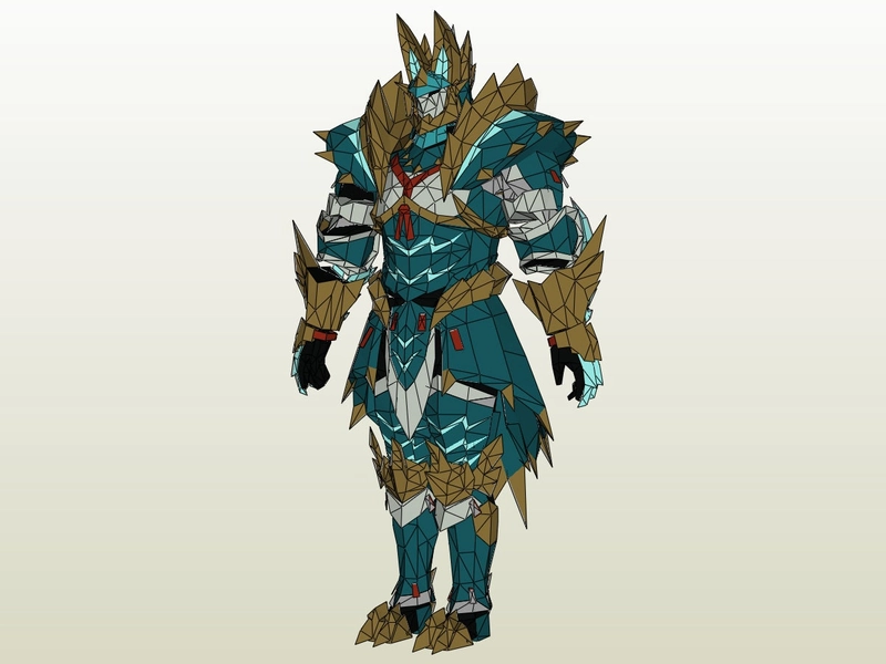 Monster Hunter 4U / GU High Rank Zinogre EX Male Blademaster Armor Papercraft Files for Foam Cosplay PDO Files