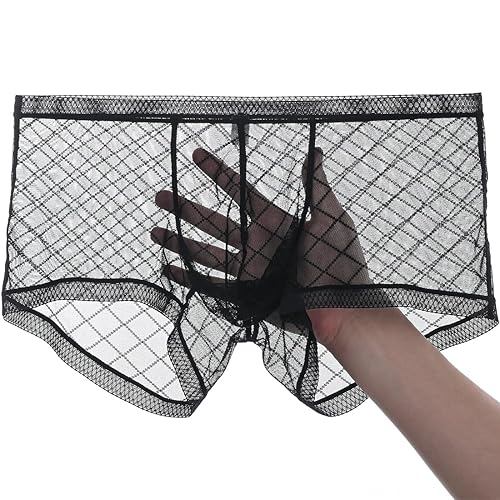 Mens See Through Lace Boxers