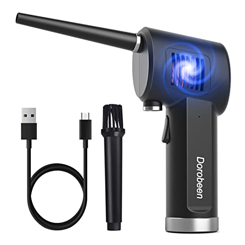 DOROBEEN Compressed Air Duster, Cordless Portable Rechargeable Compressed air, 33000 RPM Electric Air Duster for Computer Keyboard Electronics Cleaning, Built-in Battery Electronic Blower (Black) - DO-TAD03