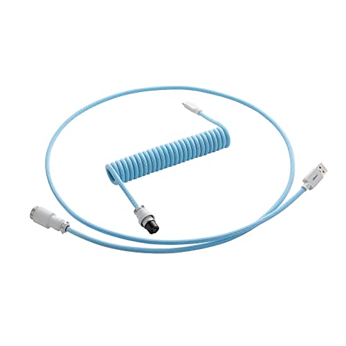 CableMod Pro Coiled Keyboard Cable (Blueberry Cheesecake, USB A to USB Type C, 150cm) - Pro Coiled (USB Type C) - Blueberry Cheesecake