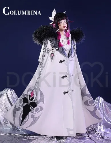 DokiDoki-SR Game Genshin Impact Fatui Harbinger Cosplay Columbina Cosplay Costume | Cloak Only-L-Order Processing Time Refer to Description Page