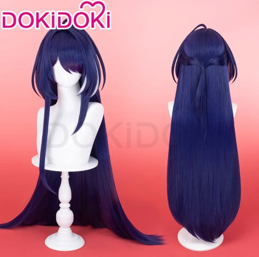 DokiDoki Game Honkai: Star Rail Cosplay Acheron/ Second Form Wig Long Straight Purple/ Grey Gradient Hair/ Tattoo Stickers | Normal Wig Only-Order Processing Time Refer to Description Page
