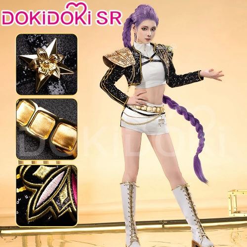 DokiDoki-SR Movie Anime KPop Demon Hunters Cosplay Rumi Costume GOLDEN HUNTR/X | Costume Only（No Shoulder Armor）-M-Order Processing Time Refer to Description Page
