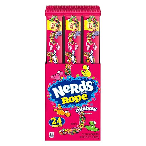 Nerds Rope Candy, Rainbow, 0.92 Ounce (Pack of 24) - Rainbow - 24 Count