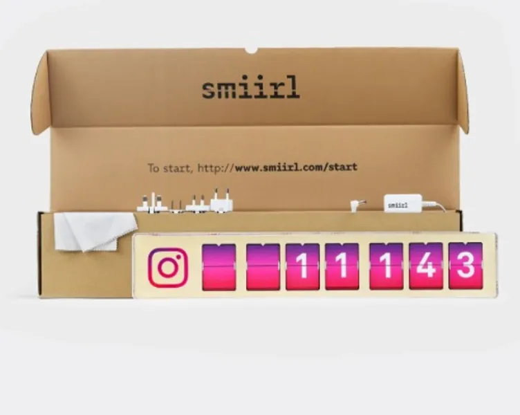 Smiirl. Instagram Follower Counter - Real time - 7 Digits.