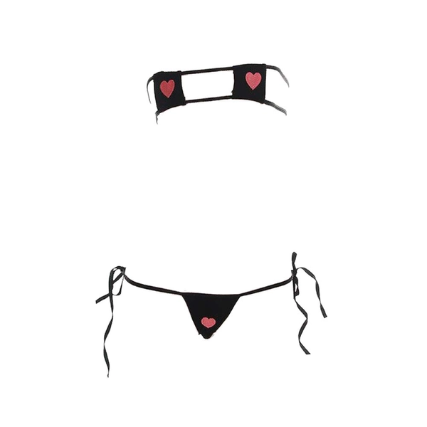 YOMORIO Womens Sexy Anime Cosplay Lingerie Lolita Cute Micro Bikini Set Kawaii Bra and Panty