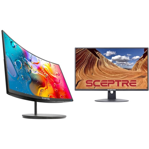 Sceptre Curved 27" 75Hz LED Monitor & 24" Professional Thin 75Hz 1080p LED Monitor