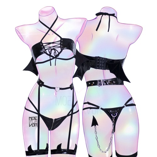 Hell Rider Succubus Lingerie - Black / S/M