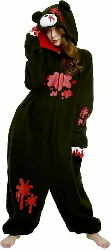 SAZAC Gloomy Bear Kigurumi - Onesie Jumpsuit Halloween Costume - One Size - Black