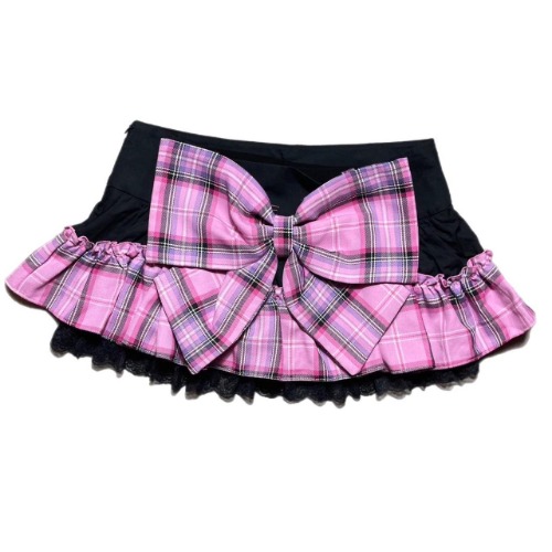 Ma*rs rare bow at back plaid short skirts

Has...
