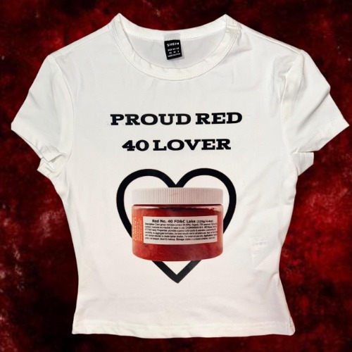 PROUD RED 40 LOVER 

baby tee

custom made hand...