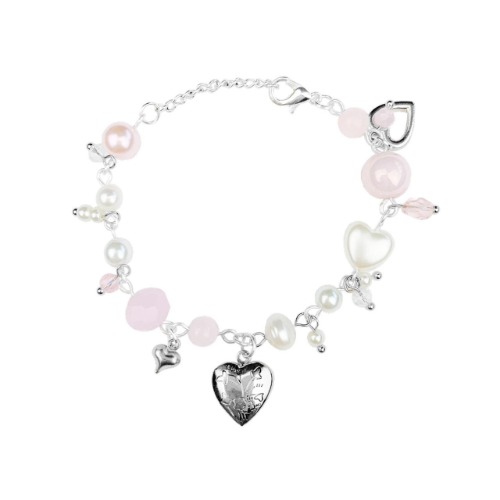love locket bracelet ♡౨ৎ
pink and white beaded...