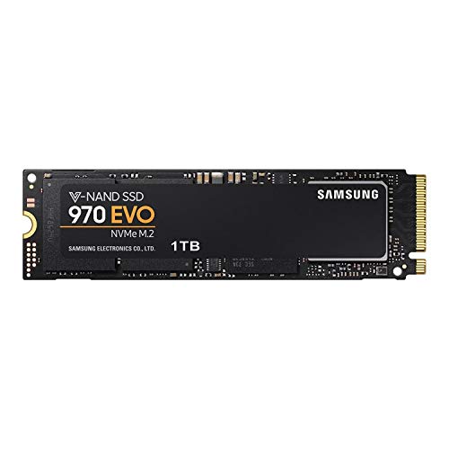 SAMSUNG 970 EVO SSD 1TB - M.2 NVMe Interface Internal Solid State Drive + 2mo Adobe CC Photography with V-NAND Technology (MZ-V7E1T0BW), Black/Red - 1 TB