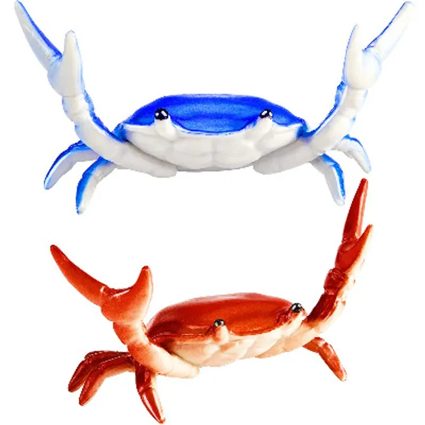 2pcs Crab Pen Holder Weightlifting Crabs Pen Holder Cute Crab Pen Holder Stand Bracket Storage Pen Rack for Back to School Office Home Store Accessories Holder Present Stationery (Red, Blue)