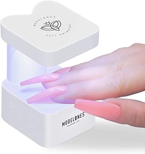 modelones Mini UV Light for Nails, UV Nail Lamp, Nail Light with 2 Timers for Fast Nail Extension, LED Nail Lamp, Portable USB Nail Dryer for Travel - White