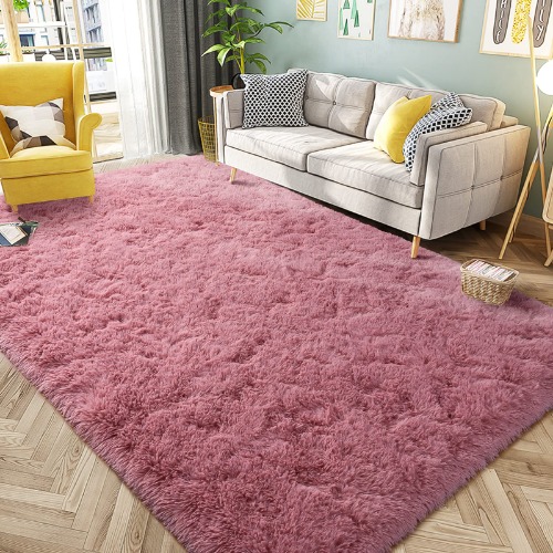 HQAYW Modern Fluffy Area Rug, Shaggy Rugs for Bedroom Living Room Ultra Soft Shag Fur Carpets for Kids Girls Nursery Plush Fuzzy Rug Cute Home Decor Rug, 6'x 9', Blush - 6ft x 9ft Blush