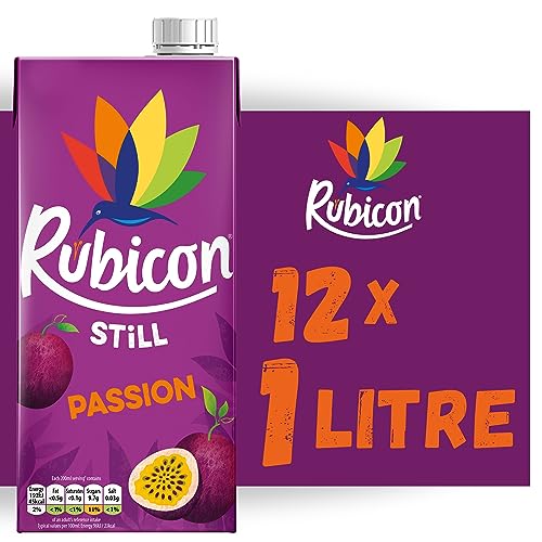 Rubicon Still 12 Pack Passion Juice Drink, Made with Handpicked Fruits for a Temptingly Intense Taste "Made of Different Stuff" - 12 x 1L Carton - Passion - 1L - 12 Cartons
