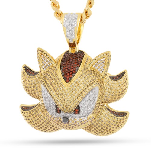Sonic the Hedgehog x King Ice - Super Shadow Necklace | 14K Gold / 2"