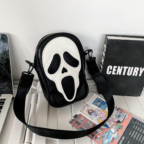 Black/White Ghost Face Bag - Black