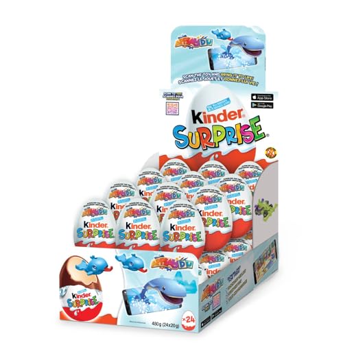 Kinder Surprise Milk Chocolate Eggs with Toys, Classic, 24 Count, 480 grams (20gx24)