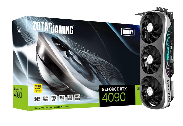 ZOTAC Gaming GeForce RTX 4090 Trinity 24GB GDDR6X 384-bit 21 Gbps PCIE 4.0 Gaming Graphics Card, IceStorm 3.0 Advanced Cooling, Spectra 2.0 RGB Lighting, ZT-D40900D-10P - 
