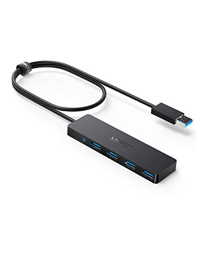 Anker 4-Port USB 3.0 Hub, Ultra-Slim Data USB Hub with 2 ft Extended Cable [Charging Not Supported], for MacBook, Mac Pro, Mac mini, iMac, Surface Pro, XPS, PC, Flash Drive, Mobile HDD - 2 ft - USB-A 3.0