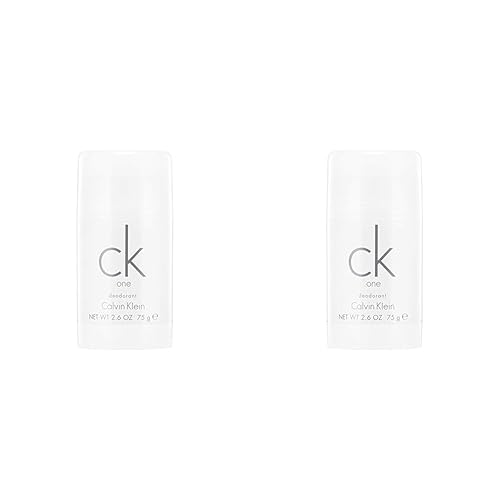 CALVIN KLEIN ck one Deodorant Stick, Deostift mit zitrischem Unisex-Duft, schützt vor Transpiration und Geruch, 75 g (2er Pack) - 75 g (2er Pack)