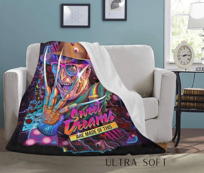 Horror Ultra Soft Micro Fleece Throw 60x50inch Inch-Freddy Throw Blanket Large-Unique Couch Decor-Colourful Blankets
