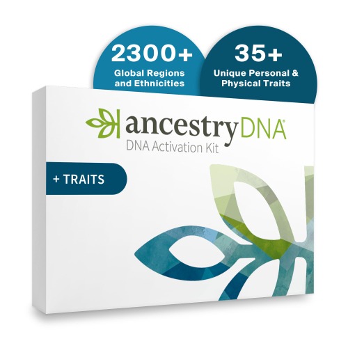 AncestryDNA + Traits Genetic Test Kit: Personalized Genetic Traits | DNA Ethnicity Test | Find Relatives | Origins & Ethnicities | Family History | Complete DNA Test | 2300 Regions | Ancestry Reports