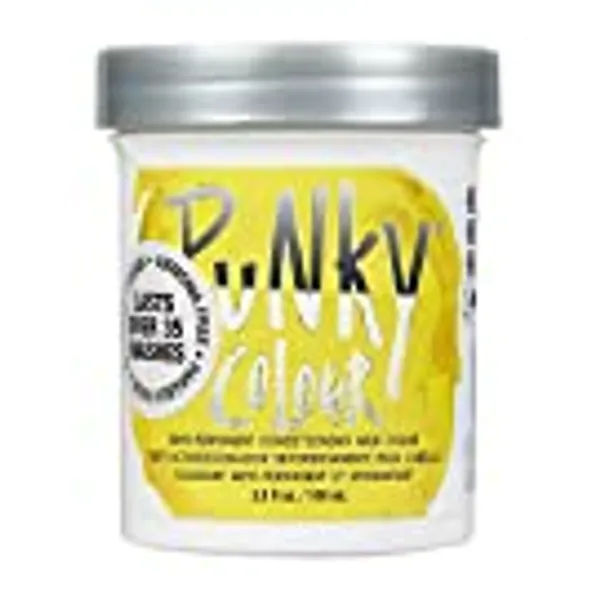 Punky Bright Yellow Semi Permanent Conditioning Hair Color, Non-Damaging Hair Dye, Vegan, PPD and Paraben Free, Transforms to Vibrant Hair Color, Easy To Use and Apply Hair Tint, lasts up to 35 washes, 3.5oz