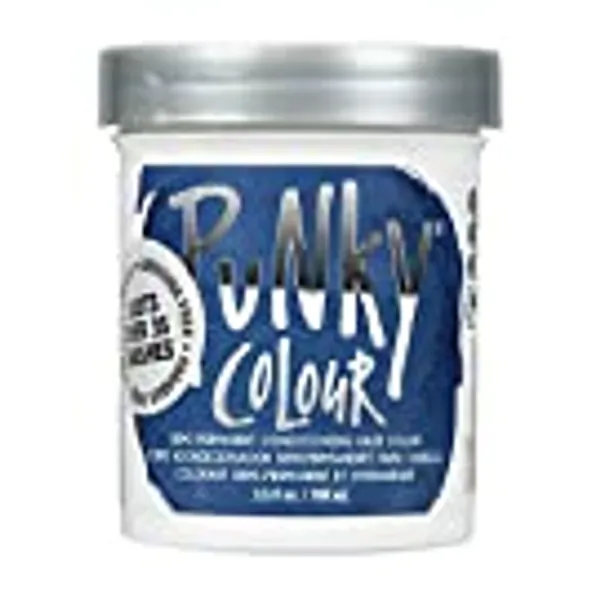 Punky Midnight Blue Semi Permanent Conditioning Hair Color, Non-Damaging Hair Dye, Vegan, PPD and Paraben Free, Transforms to Vibrant Hair Color, Easy To Use and Apply Hair Tint, lasts up to 35 washes, 3.5oz