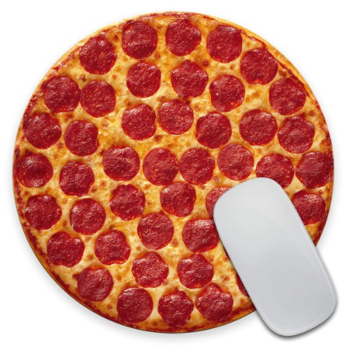 Amcove I Love Pizza - Circle Mouse Pad - Mousepad - Coworker Teacher Gift Cheesy Pepperoni Pizza Mouse pad 7.9 x 7.9 x 0.12 Inch - AMR09