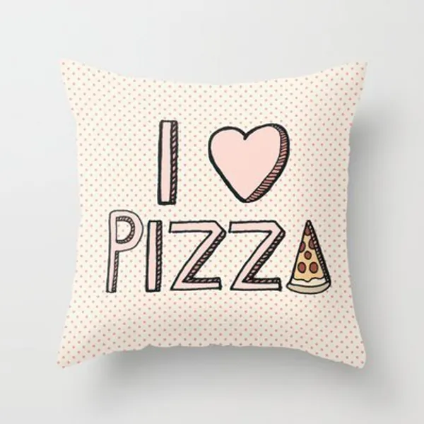 JSBStore I Love Pizza Pillow Case Cushion Cover Home Sofa Decorative 18 X 18 Squares Gift Choice