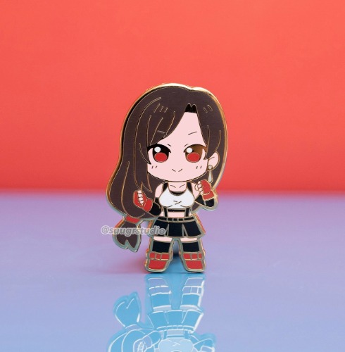 FF7 Tifa Hard Enamel Pin - [A Grade] / Simple Rubber Back
