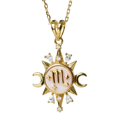 Celestial Horoscope Pendant - Scorpio - Gold