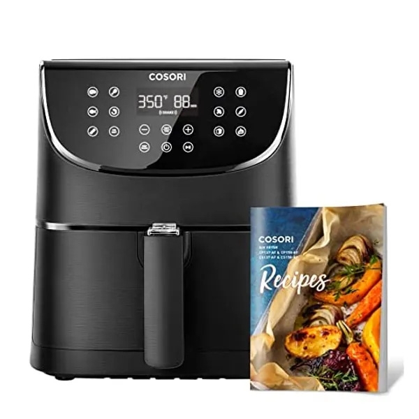 
                            COSORI Air Fryer Oven Combo 5.8QT Max Xl Large Cooker (Cookbook with 100 Recipes), One-Touch Screen with 11 Precise Presets and Shake Reminder, Nonstick and Dishwasher-Safe Square Design Basket, Black
                        