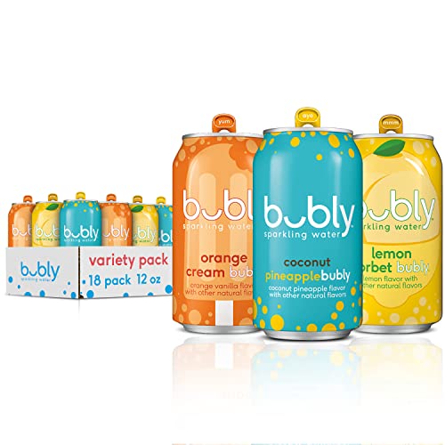 bubly Sparkling Water, Citrus Variety Pack, 12oz Cans (18 Pack), zero calories & zero sugar - Citrus Variety Pack