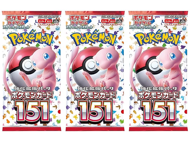 (3 Packs) Pokemon Card Game Japanese 151 Booster Pack 