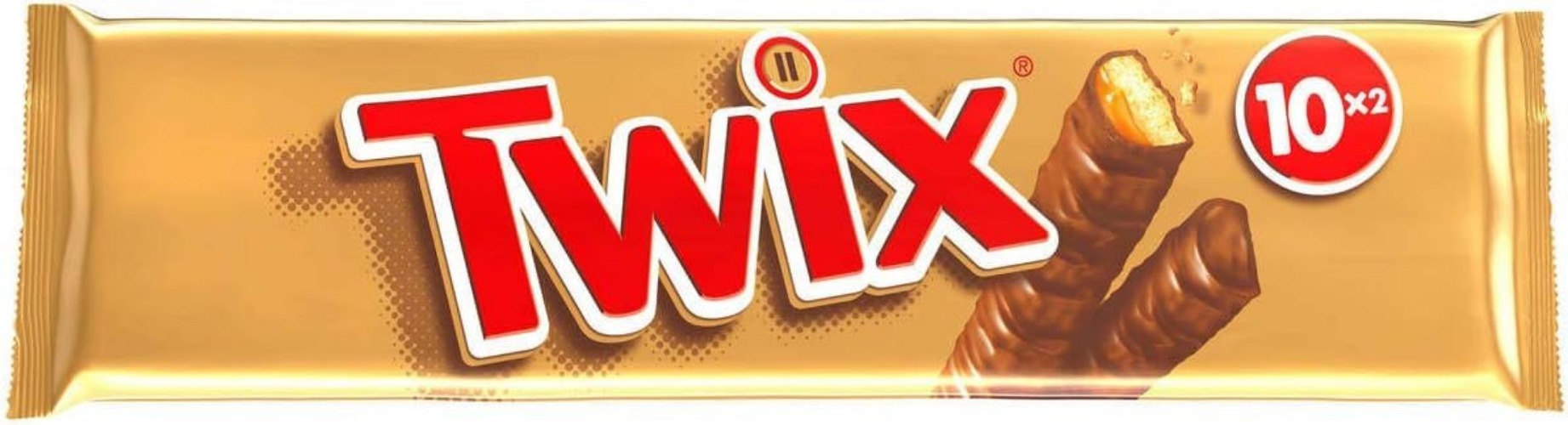 TWIX - Barres chocolat au lait, caramel et biscuits - 10 sachets de 50g - 500g