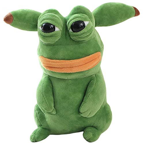 ELAINREN Sleepy Frog Plush Cute Toy Creative Frog Stuffed Animals Green Frog Plushie- Hug and Cuddle with Squishy Fabric and Stuffing -Cute Frog Dolls Gift,9.8''(Only for Age 14+) - Frog06
