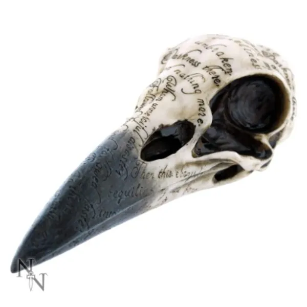 Nemesis Now Edgar's Raven Skull Figurine 25cm Ivory