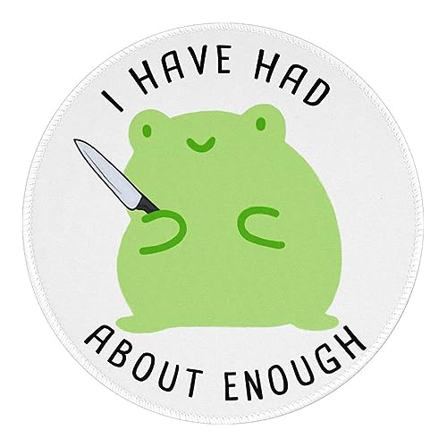 Funny Frog Round Mouse Pad Cute Small Mousepad for Laptop Wireless Mouse Office Computer Mouse Pads for Desk Non-Slip Rubber Base Mouse Pad, 7.9×7.9 in, Cute Frog - 06 Cute Frog