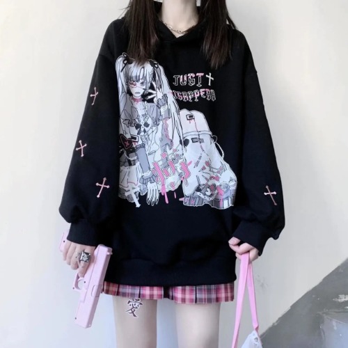 Just Disappear Anime Hoodie - Black / XXL