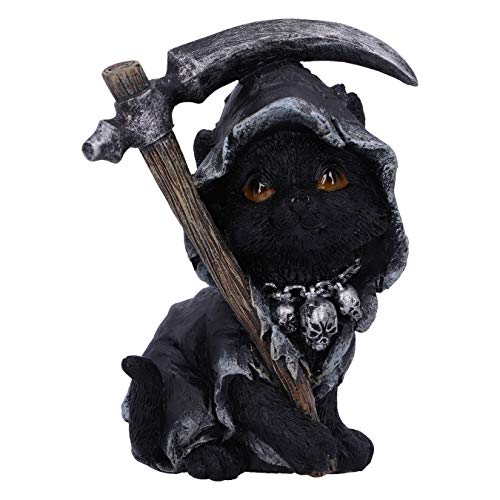 Nemesis Now Amara Grim Reaper Feline Cat Figurine, Black, 10.2cm