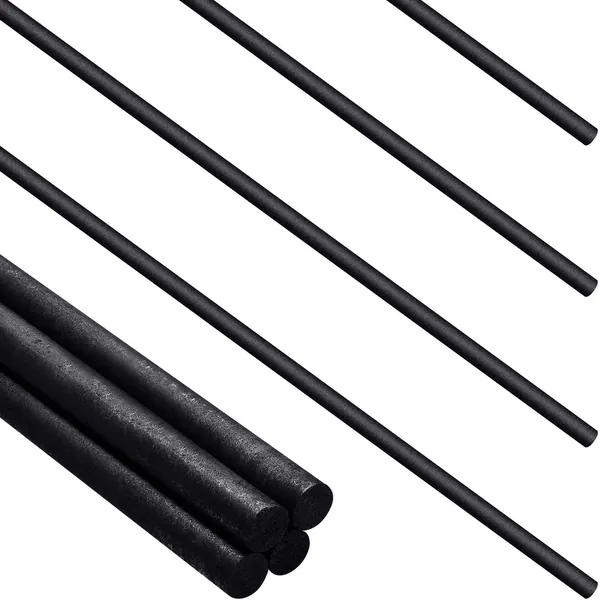 Graphite Stir Rod Stick Crucible Stir Rod Long Carbon Stirring Rod Graphite Crucible Stir Stick for Melting Casting Refining Gold Silver Copper, 12 Inch Length, 5/16 Inch Diameter (4 Pieces)