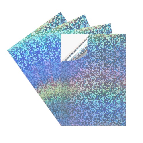 Printable Holographic Sparkle Vinyl Sticker Paper for Inkjet Printers - Waterproof Glitter Rainbow Adhesive Vinyl Paper - 15 Sheets 8.5x11 Inch - 