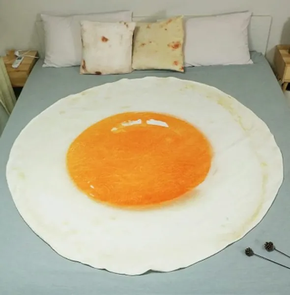 Sanji Omelette Blanket, Personalized Giant Egg Yolks Blankets, Novelty Throw Blanket for Couch, Soft And Fluffy Warm Blanket for Adults And Kids,180cm