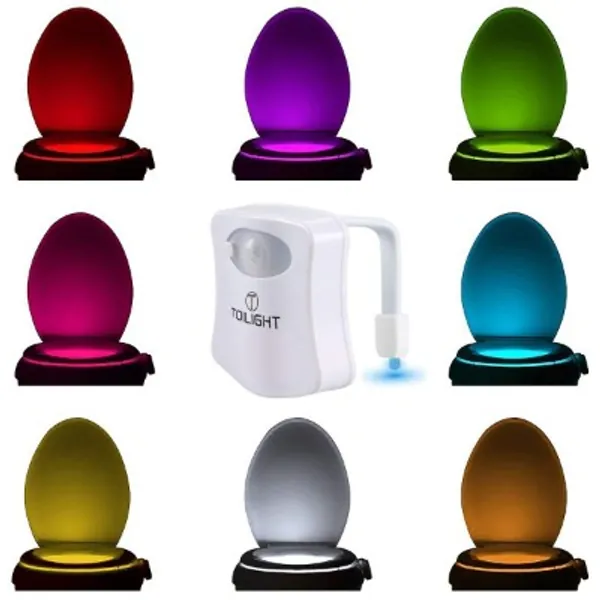The Original Toilet Bowl Night Light Gadget. Motion Sensor Funny LED Novelty Bathroom Accessory. Gifts for Mothers Day Fathers Day Christmas. Birthday Presents. Cool Fun Gift for Men Women Dad